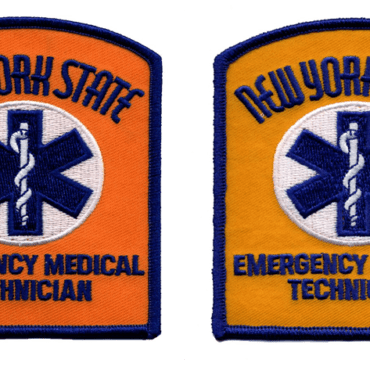 New York State EMT Shoulder Patch, 3-1/8x4 (orange and yellow)